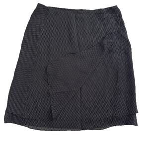 Vintage Ralph Lauren Polka Dot Wrap Mini Skirt Size 4 Black 90s Y2K Preppy